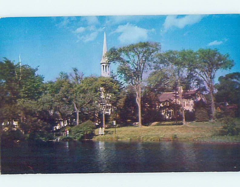 Pre-1980 CHURCH SCENE Cape Cod - Sandwich Massachusetts MA A8667