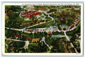 1942 Aeroplane View Battle Mountain Sanitarium Hot Springs South Dakota Postcard