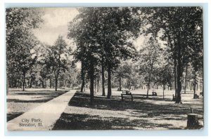 1910 City Park Streator Illinois IL Posted Antique Oak Park Postcard 