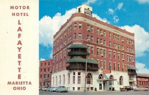 Marietta Ohio 1960s Postcard Motor Hotel Lafayette