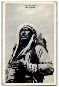 c1930's Cheyenne Indian Don B. Wolf Native American Posted Vintage Postcard