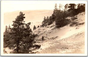 Sand Dunes Oregon Coast National Recreation Area RPPC Photo Postcard