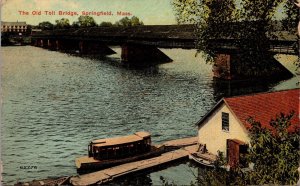Postcard The Old Toll Bridge in Springfield, Massachusetts