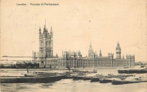 London Thames navigation & sailing Parliament transport coal barge sail vessel