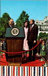 President Jimmy Carter With Rosalynn and King Hussein Of Jordan 23 April 1977