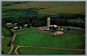 Postcard Taylor NE 1960s Aerial Upstream Ranch Commercial Herefords Meeks Family