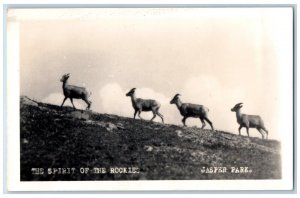 Jasper Park Canada Postcard The Spirit of the Rockies c1940's RPPC Photo