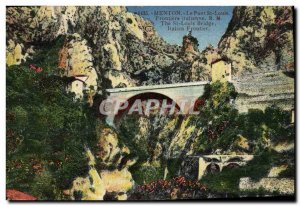 Old Postcard Menton Le Pont St Louis Frontiere Italian