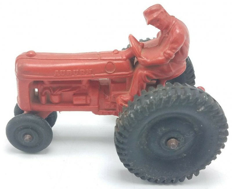 Vintage Auburn Rubber Co 4 Toy Tractor Red W/ Black Wheels