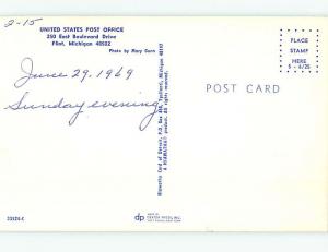 Pre-1980 POST OFFICE SCENE Flint Michigan MI hs1454