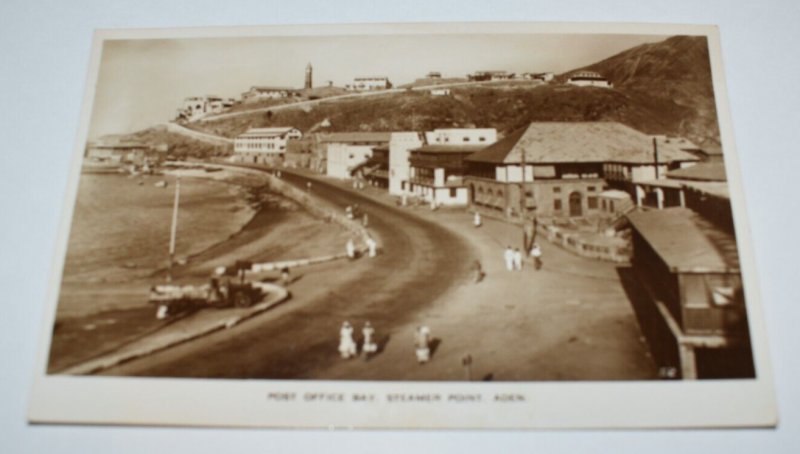 Post Office Bay Steamer Point Aden Real Photo Postcard A. Abassi