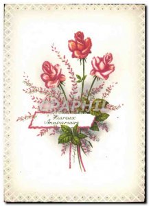Modern Postcard Happy Birthday Flowers
