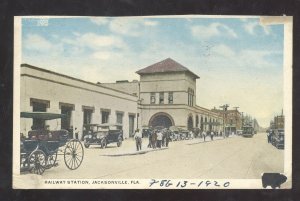 JACKSONVILLE FLORIDA RAILROAD DEPOT TRAIN STATION 1920 VINTAGE POSTCARD