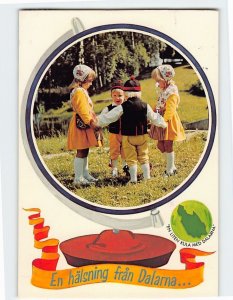 Postcard Children from the Valleys Dalarna Sweden