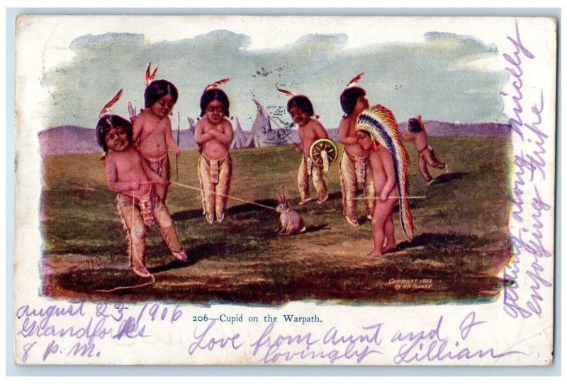 1906 Valentine American Indian Rabbit Embossed Baltimore Maryland MD Postcard 