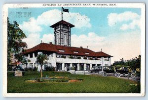 1921 Winnipeg Manitoba Canada Postcard Pavilion Assiniboine Park Field Building