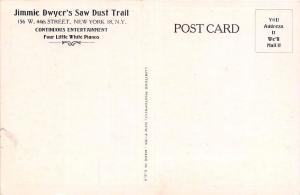 NEW YORK NY JIMMIE DWYER'S SAW DUST TRAIL RESTAURANT 156 W 44th STREET POSTCARD 