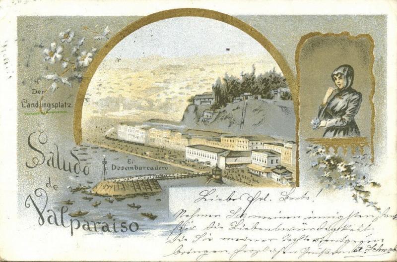 chile, VALPARAISO, Multiview, El Lugar de Aterrizaje, Desembarcadero (1899)