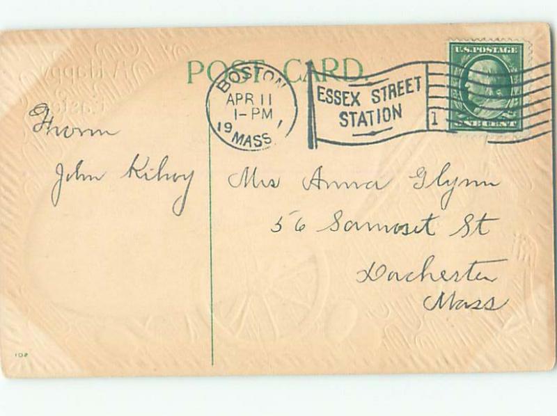 Pre-Linen Easter CUTE CHICK WITH EGG ON CART AB3871