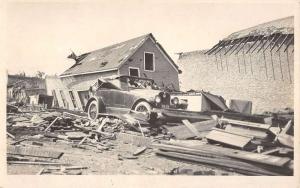 Early Automobile Building Wreckage Disaster Real Photo Antique Postcard K29285