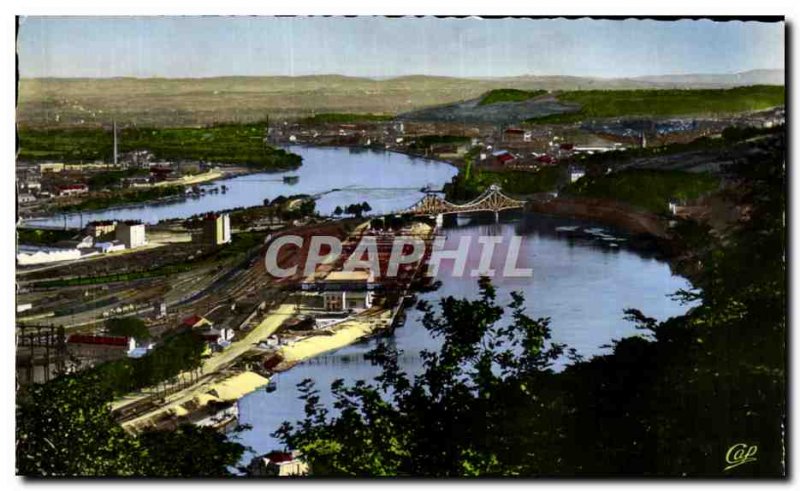 Old Postcard Lyon Confluence of Rhone and Saone