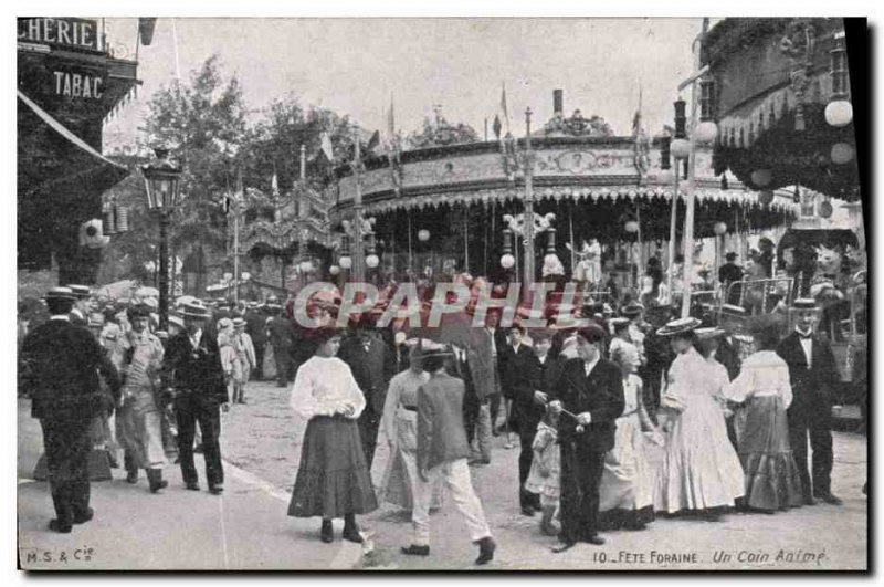 Old Postcard Fete Foraine A corner animates