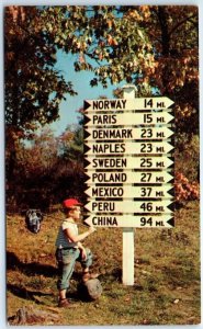 Postcard - Signpost in Maine, USA