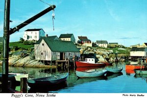 CONTINENTAL SIZE POSTCARD PEGGY'S COVE NOVA SCOTIA CANADA VIEW 2