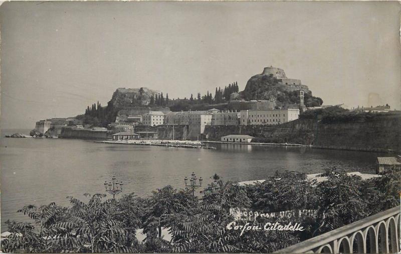 Greece Corfu panorama de Corfou citadelle vintage photopostcard