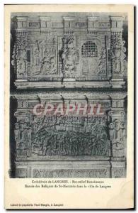 Old Postcard Langres Bas Relief Renaissance Entree relics of St Mammes in CIT...