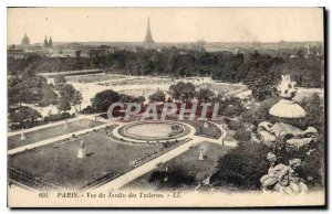 Postcard Old Paris View of the Tuileries Gardens