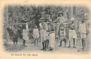En Route To The Hills British India Natives c1900s Antique Vintage Postcard