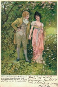 Romantic Men And His Lady Vintage Postcard 08.34