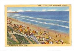 LP59    Long Beach, California, CA, postcard,  Beach View, 