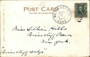 WETHERSFIELD CONNECTICUT CT old Lattimer Wharf Hartford Boat SHIP Postcard