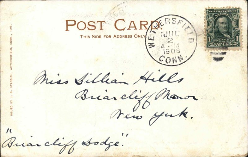 WETHERSFIELD CONNECTICUT CT old Lattimer Wharf Hartford Boat SHIP Postcard