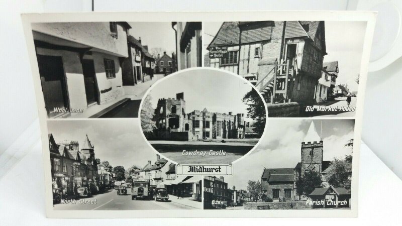 Vintage Rp Multiview Postcard Midhurst Wool Lane North St etc c1950 Real Photo
