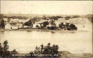 Newcastle Damariscotta Maine ME Bird's Eye View Real Photo Vintage Postcard