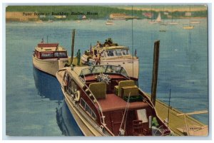 c1940 Tuna Boats Motor Boat River Boothbay Harbor Maine Vintage Antique Postcard