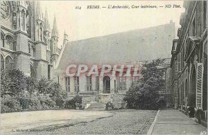 Old Postcard Reims Archeveche the Inner Court