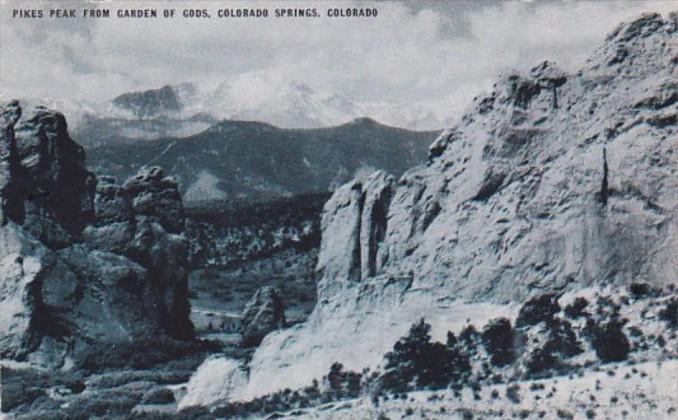 Colorado Colorado Springs Pikes Peak From Garden Of Gods 1947