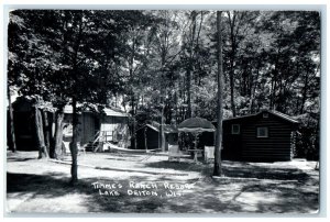 1955 Timme's Ranch Resort Lake Deiton Portage Wisconsin WI RPPC Photo Postcard