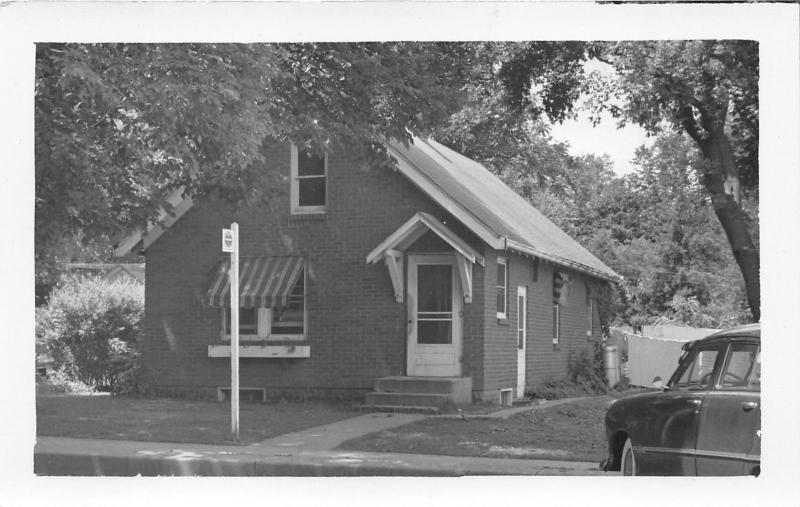 Winnebago Illinois~Telephone Company~Classic Car @ Front~Striped Awning~50s RPPC