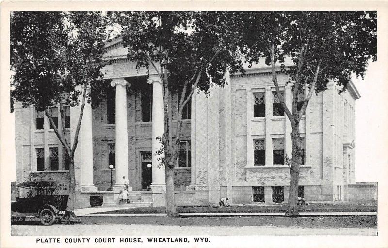 A86/ Wheatland Wyoming Wy Postcard c1910 Platte County Court House 