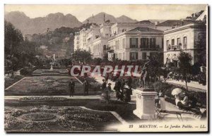 Menton - The Public Garden - Old Postcard