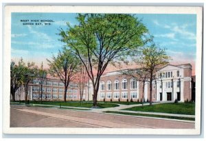 1943 West High School Green Bay Wisconsin WI Vintage Posted Postcard 