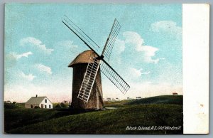Postcard Block Island Rhode Island c1905 Old Windmill Destroyed in 1938
