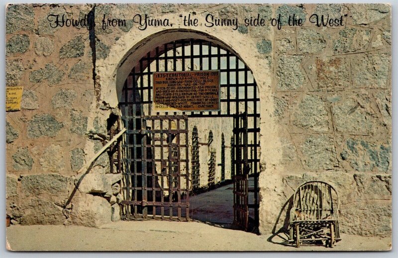 Vtg Yuma Arizona AZ Territorial Prison & Museum Entrance View Postcard