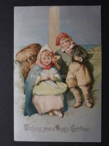 Greetings: WISHING YOU A HAPPY CHRISTMAS c1903 by Stewart & Woolf No.404