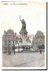 Old Postcard Paris Place de la Republique